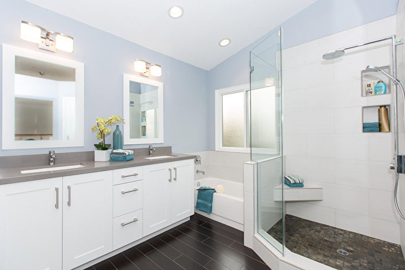 Salle de bain bleue dans un style moderne - Design d'intérieur