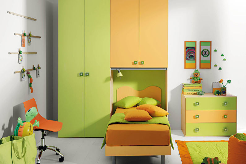 Vert avec jaune - La combinaison de couleurs à l'intérieur