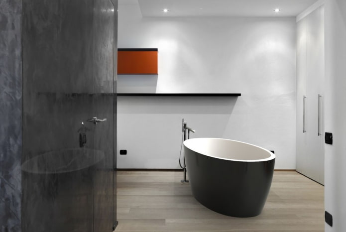 plomberie dans la salle de bain dans le style du minimalisme