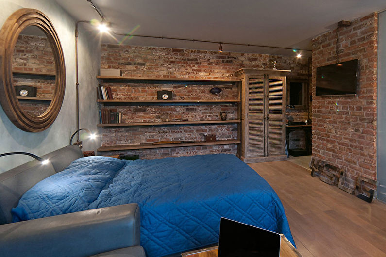 Conception de chambre à coucher de style loft - Meubles