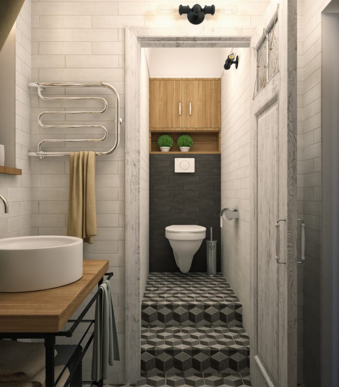 Conception de salle de bain dans un appartement d'une pièce