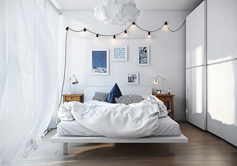 Conception d'une petite chambre en blanc - photo