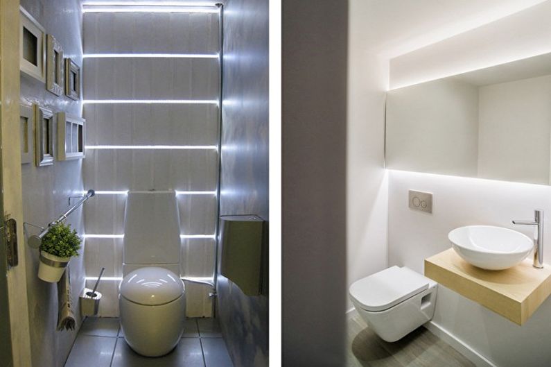 Petite toilette dans le style du minimalisme - Design d'intérieur