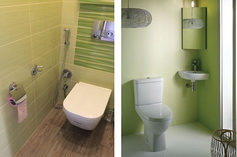 Petite toilette verte - Design d'intérieur
