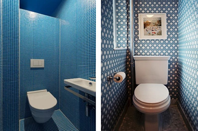 Petite toilette bleue - Design d'intérieur