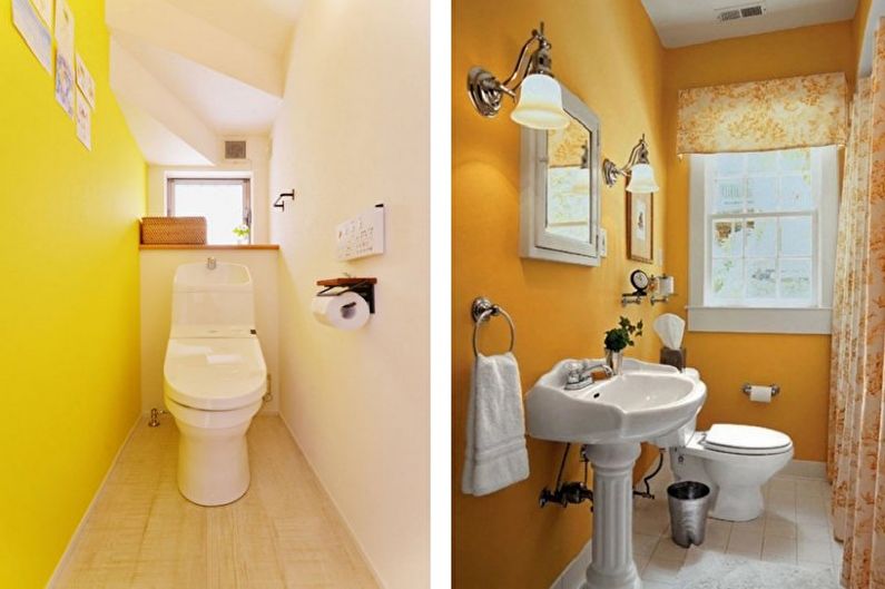 Petite toilette jaune - Design d'intérieur