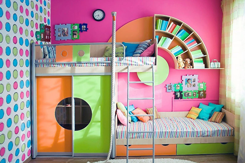 Conception d'une chambre d'enfant pour une fille dans le style du pop art