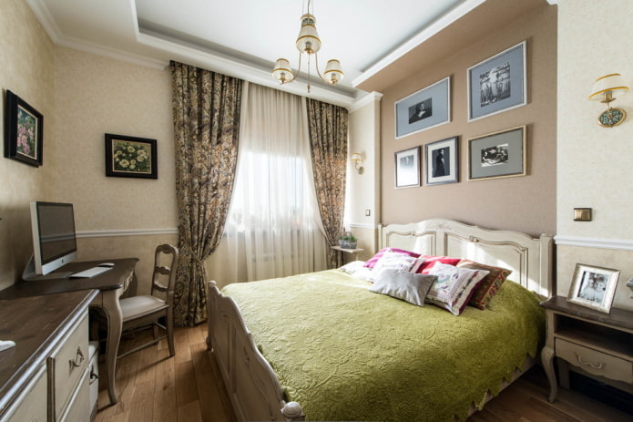 textiles et décoration à l'intérieur de la chambre dans le style provençal