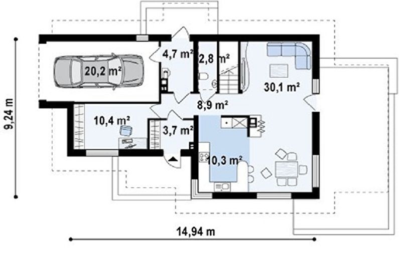 Conceptions de maisons de style chalet modernes - Maison de style chalet avec garage