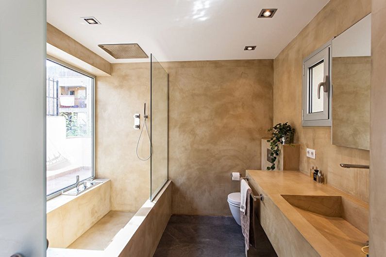 Salle de bain loft beige - Design d'intérieur