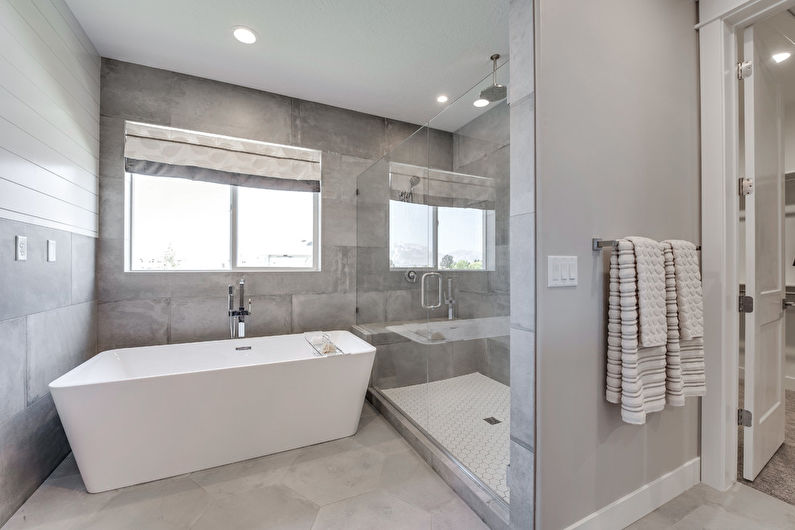 Salle de bain style loft gris - Design d'intérieur
