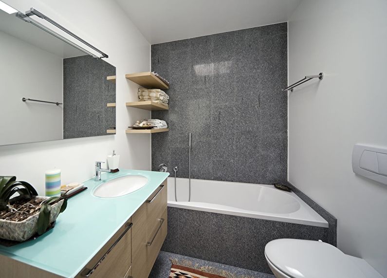 Conception de salle de bain à Khrouchtchev - style minimalisme