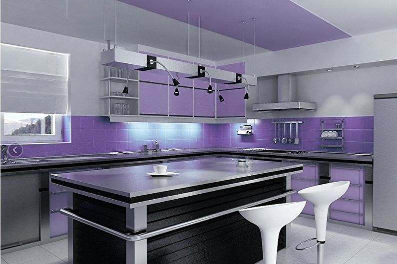 Cuisine high-tech violette - Design d'intérieur