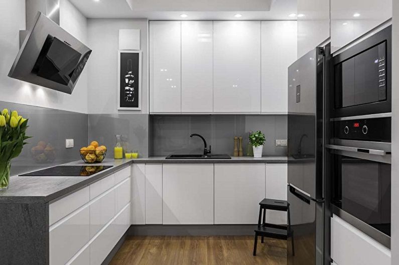 Cuisine grise dans le style du minimalisme - Design d'intérieur