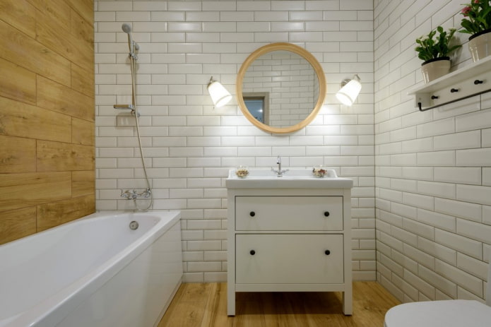 design d'intérieur de salle de bain en couleurs blanches