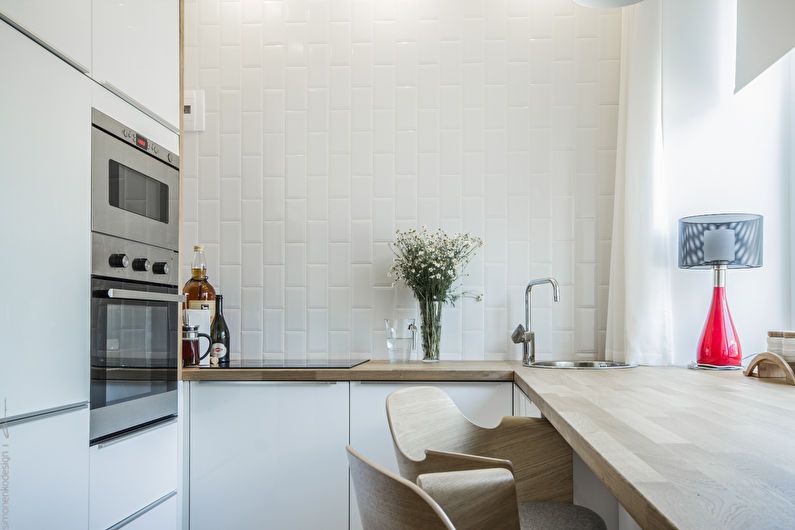 Cuisine blanche 6 m²  - Design d'intérieur