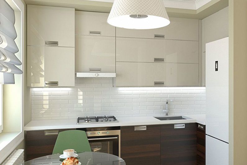 Conception de cuisine 6 m²  dans le style du minimalisme