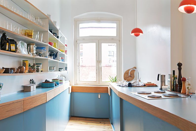 Cuisine bleue 6 m²  - Design d'intérieur