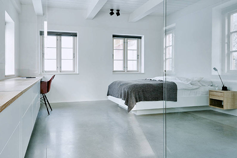 Chambre blanche dans un style moderne - Design d'intérieur