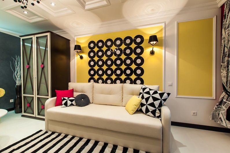 Séjour 16 m²  dans le style du pop art - Design d'intérieur