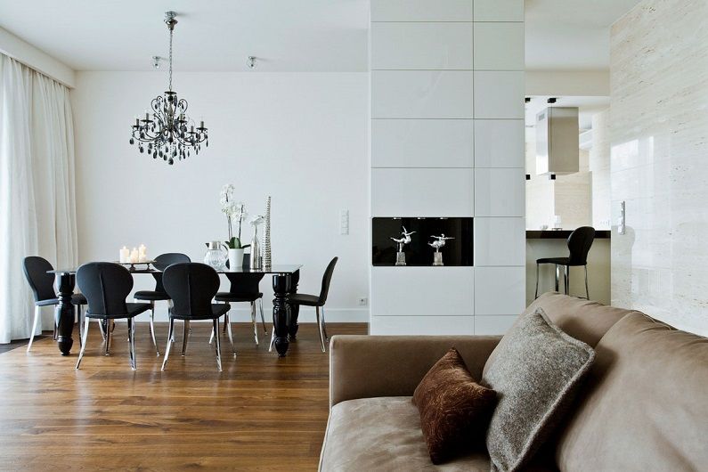 Salon blanc 16 m²  - Design d'intérieur