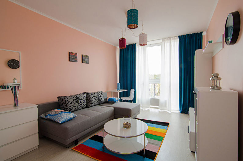 Séjour 16 m²  dans le style du minimalisme - Design d'intérieur