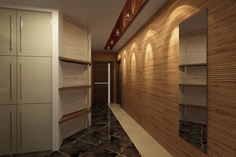 Papier peint en bambou dans le couloir - Design d'intérieur