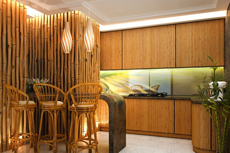 Papier peint bambou dans la cuisine - Design d'intérieur