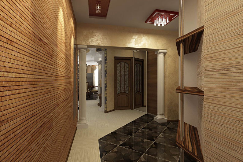 Papier peint en bambou dans le couloir - Design d'intérieur