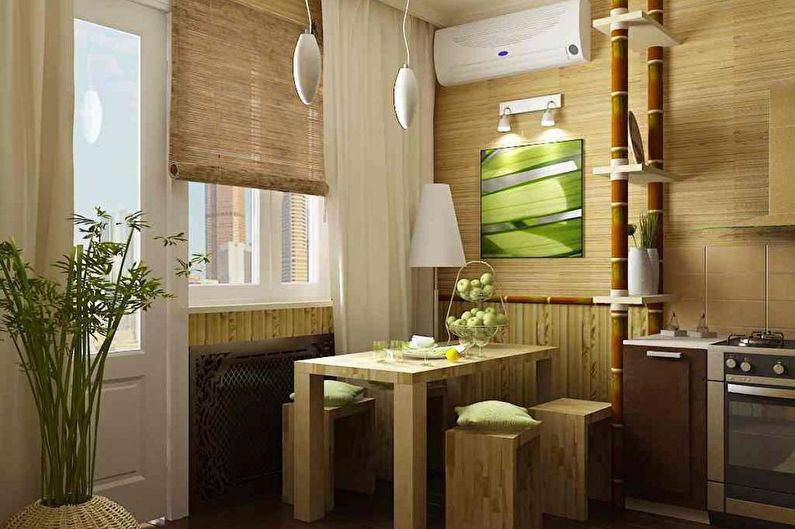 Papier peint bambou dans la cuisine - Design d'intérieur