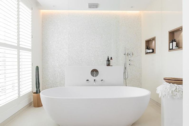 Salle de bain blanche dans un style moderne - Design d'intérieur