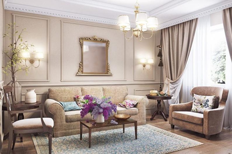 Salon bleu et lavande de style provençal - Décoration d'intérieur