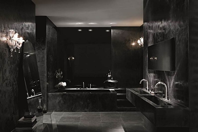 Salle de bain gothique noire - Design d'intérieur
