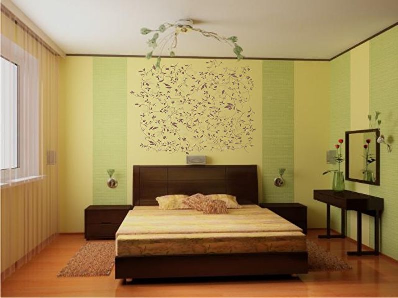 Combinaison verticale de papier peint dans la chambre