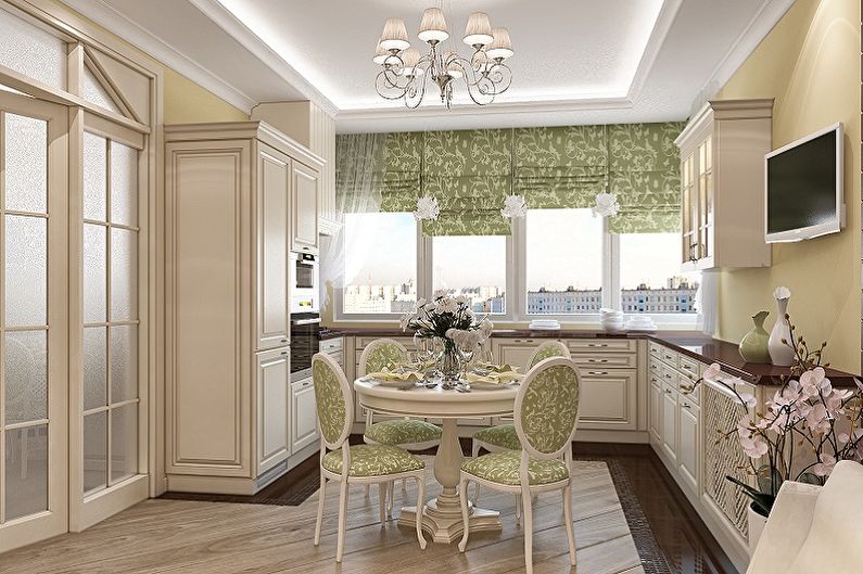 Cuisine 15 m²  dans un style classique - Design d'intérieur