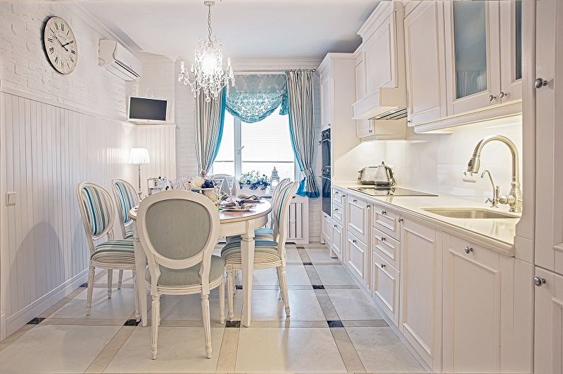 Cuisine blanche 15 m²  - Design d'intérieur