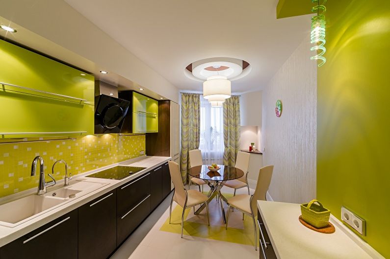 Cuisine verte 15 m²  - Design d'intérieur