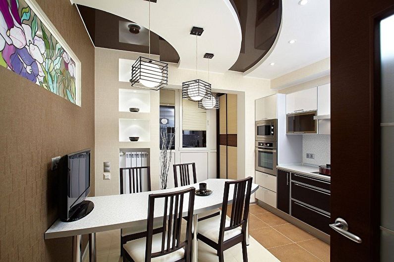Conception de cuisine 15 m²  - Décoration de plafond