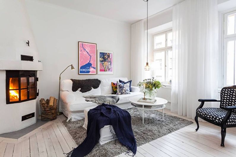Salon Scandinave Blanc - Décoration d'intérieur