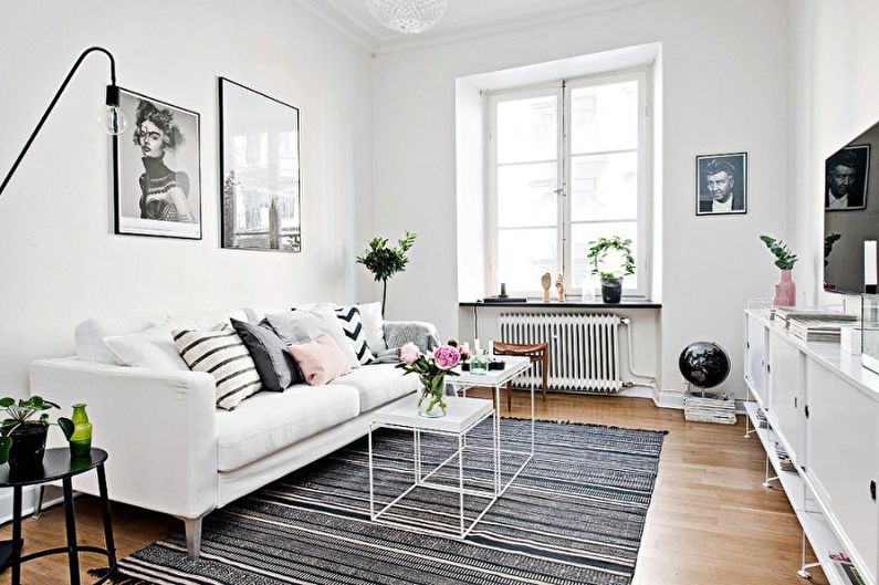 Salon Scandinave Blanc - Décoration d'intérieur