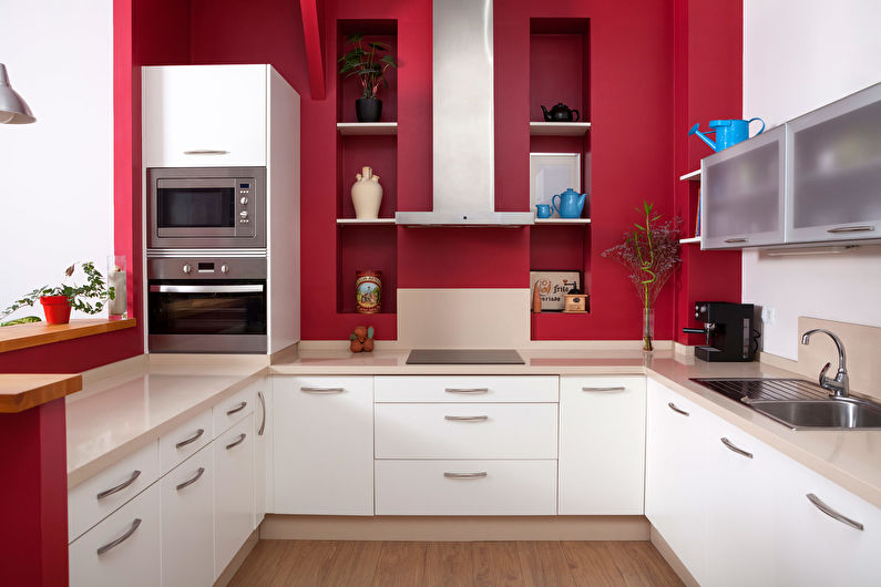 Rouge et Blanc - Cuisine Design 9 m²