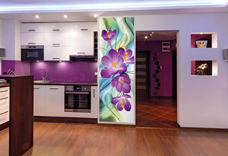 Conception de cuisine 9 m²  - Papier peint et panneaux photo
