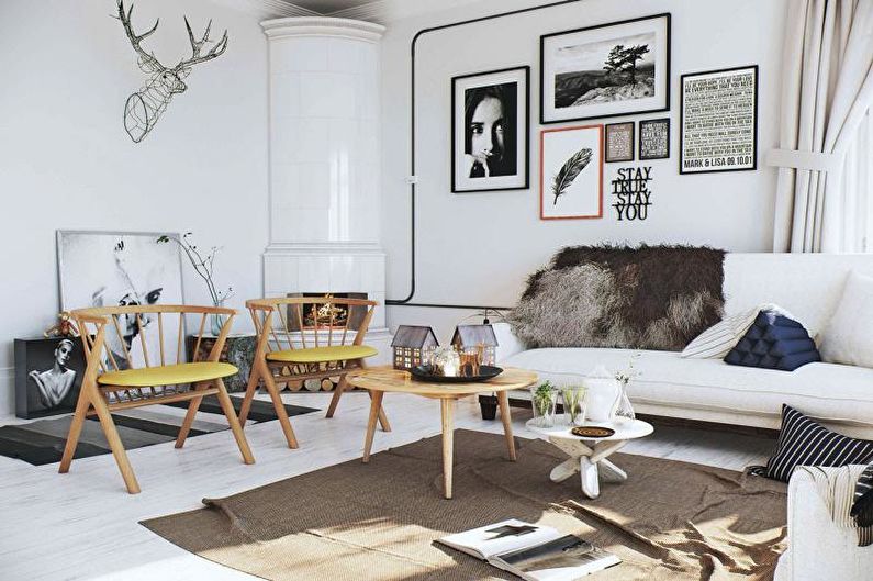 Salon - Design d'appartement de style scandinave