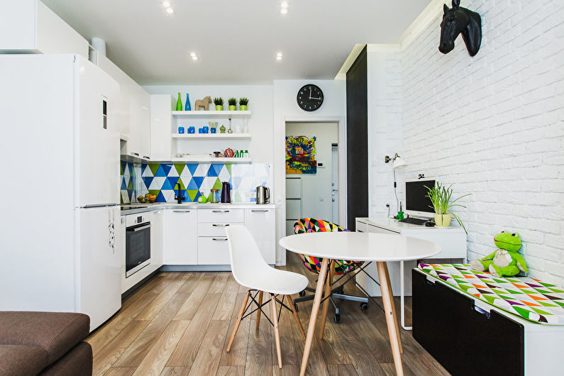 Conception de cuisine 12 m²  dans le style scandinave