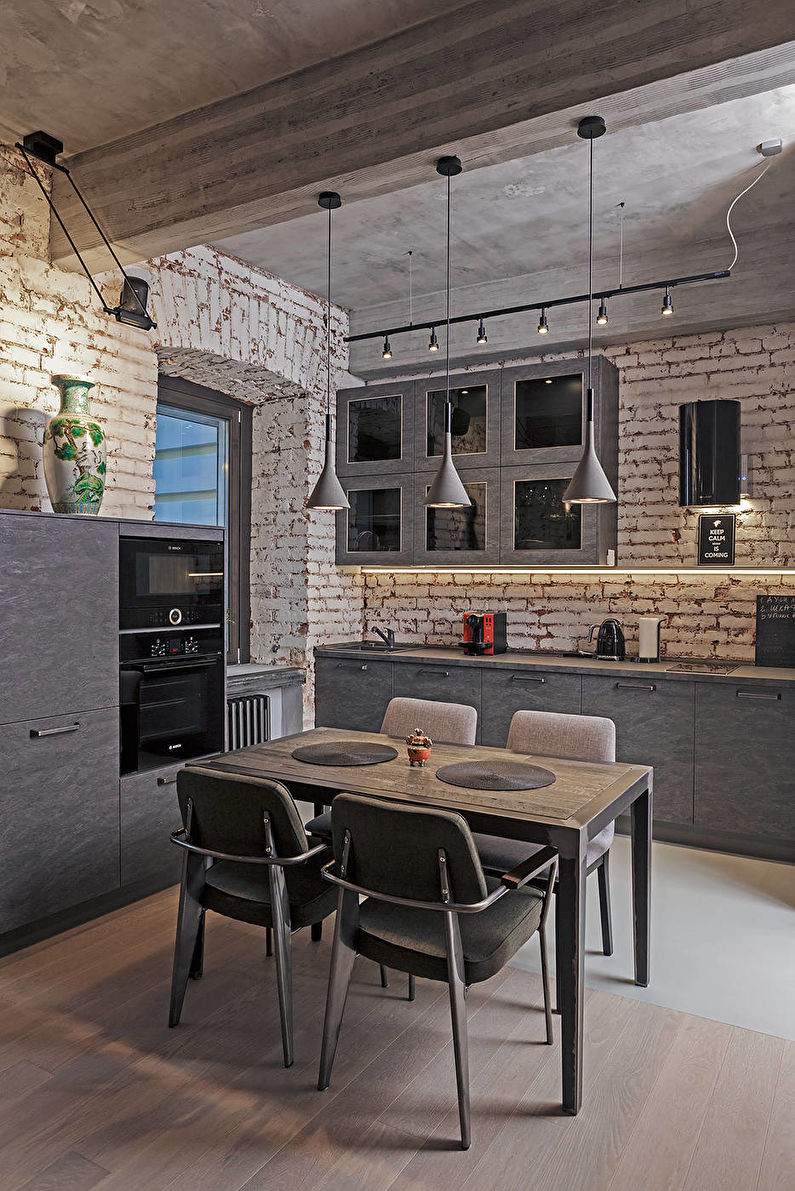 Conception de cuisine 12 m²  style loft