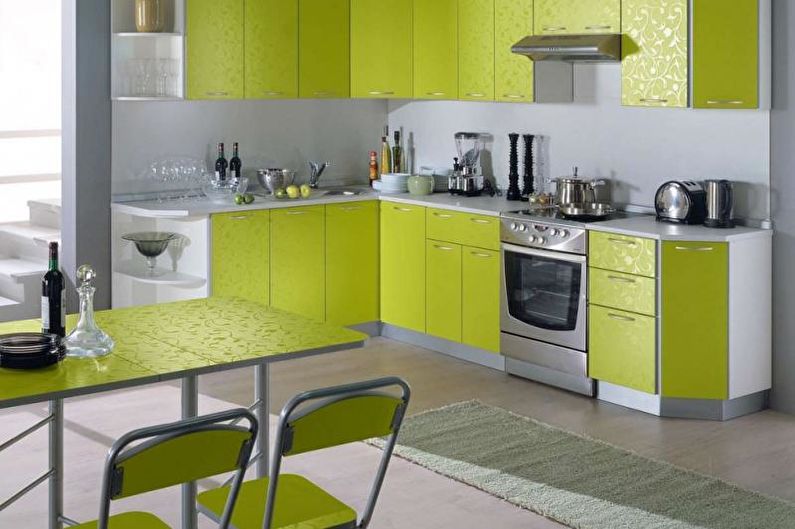 Cuisine-salle à manger au citron - Design d'intérieur