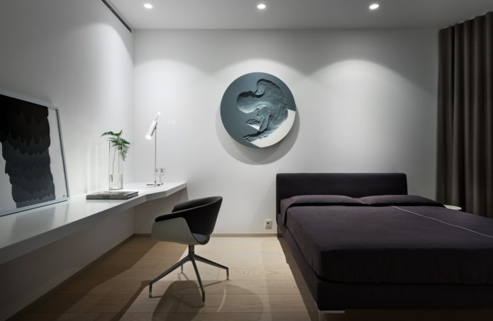 décor à l'intérieur de la chambre dans un style minimaliste