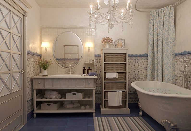 Conception de salle de bain de style provençal - Meubles