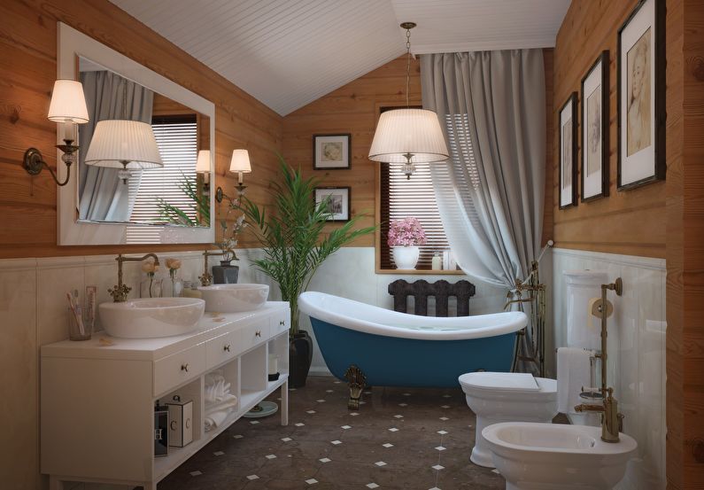 Conception de salle de bain de style provençal - Plomberie