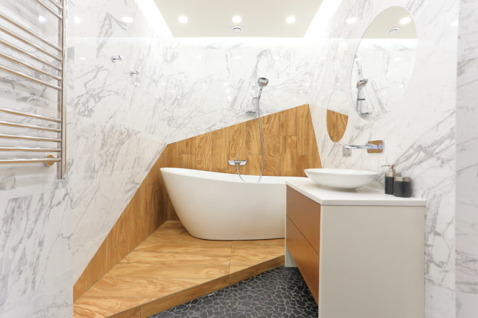 design d'intérieur de salle de bain en couleurs blanches